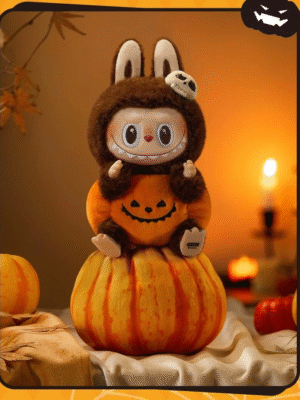 LABUBU Halloween Happy Party Series - Sitting Pumpkin Vinyl Plush Pendant
