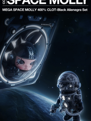 MEGA SPACE MOLLY 400% CLOT-Black Alienegra & ''IN SPACE'' 3D Painting