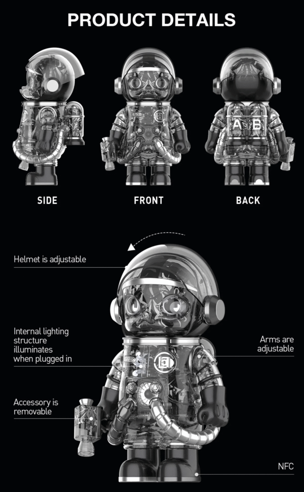 MEGA SPACE MOLLY 400% CLOT-Black Alienegra & ''IN SPACE'' 3D Painting