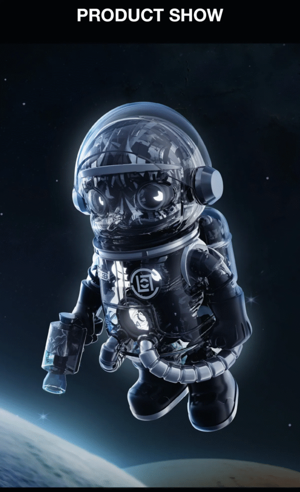 MEGA SPACE MOLLY 400% CLOT-Black Alienegra & ''IN SPACE'' 3D Painting