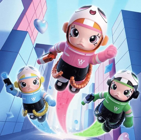 Mega Space Molly 400%+100% The Powerpuff Girls Series PVC Figures （Pink）