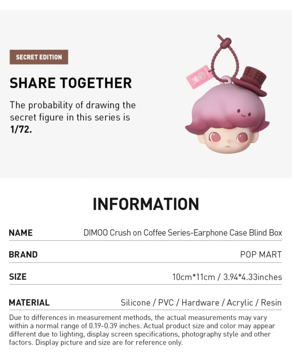 POPMART DIMOO Crush on Coffee Series-Earphone Case Blind Box Whole set (PRE-ORDER)